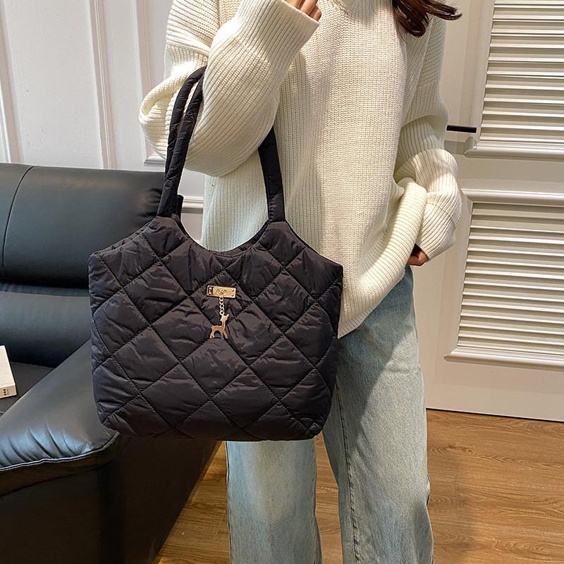 And Stylish Spacious Quilted Tote Bag For Women Available In Black Khaki Coffee And
