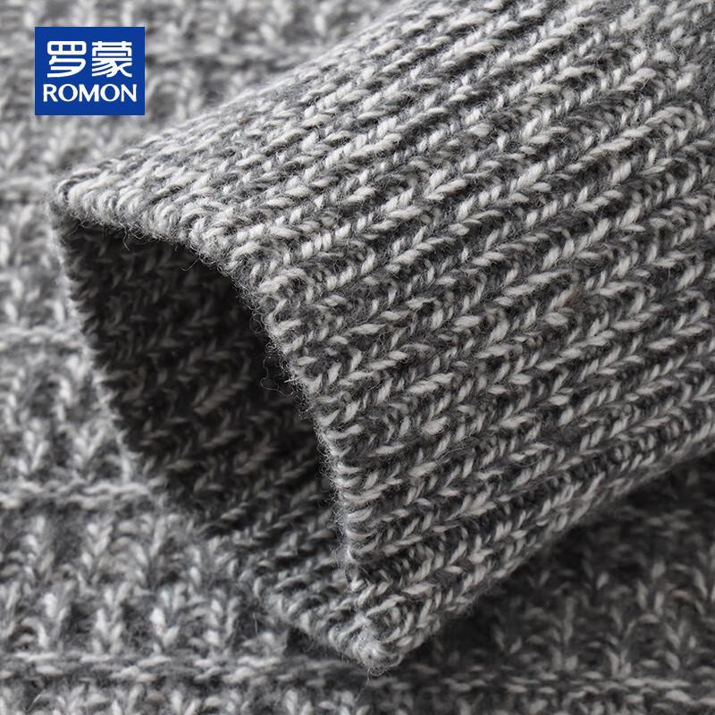 ROMON Men's Thick Warm Pure Wool Half-Zip Sweater