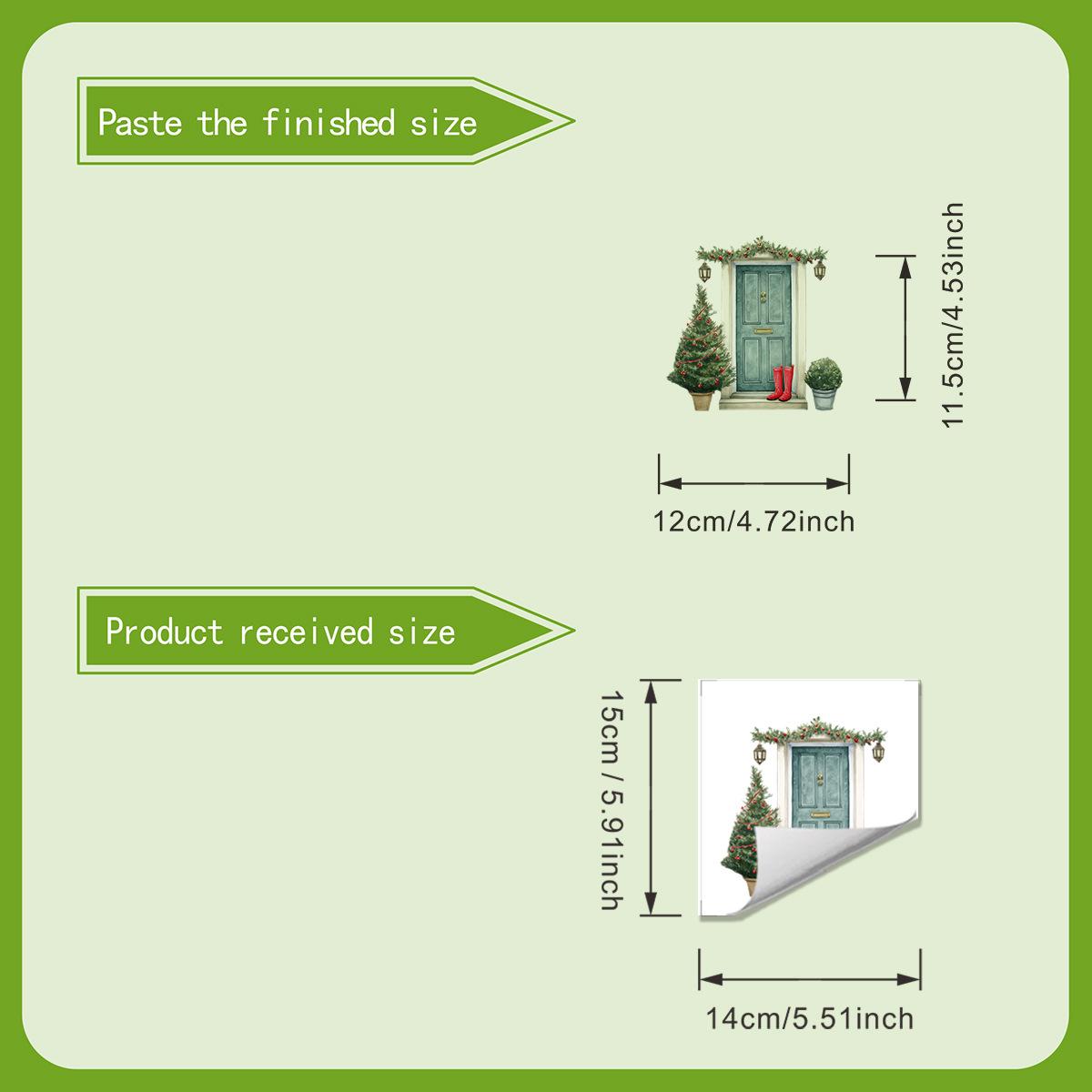 

Мультяшные наклейки на дверь и стену в виде рождественской елки, рождественские наклейки для украшения комнаты 15*14cm