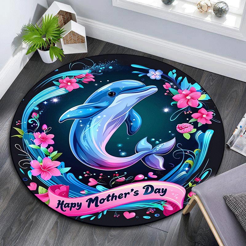 

1pc Soft, Absorbent & Non Slip Mother s Day Love Round Rug Soft Circle Rug for Living Room & Bedroom Decor, Chair Mats, and Unforgettable Ho 80cm by 80cm