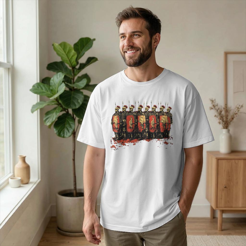 Römische Legionäre Militärgeschichte T-Shirt für Männer SPQR Baumwolle T-Shirt Rundhals Kurzarm