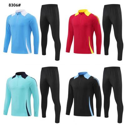 Adult Autumn and Winter Long-sleeved Football Jersey, Training Jersey, Playing Jersey, Sports Suit, Half-zipper Football Jersey, Club Jersey.