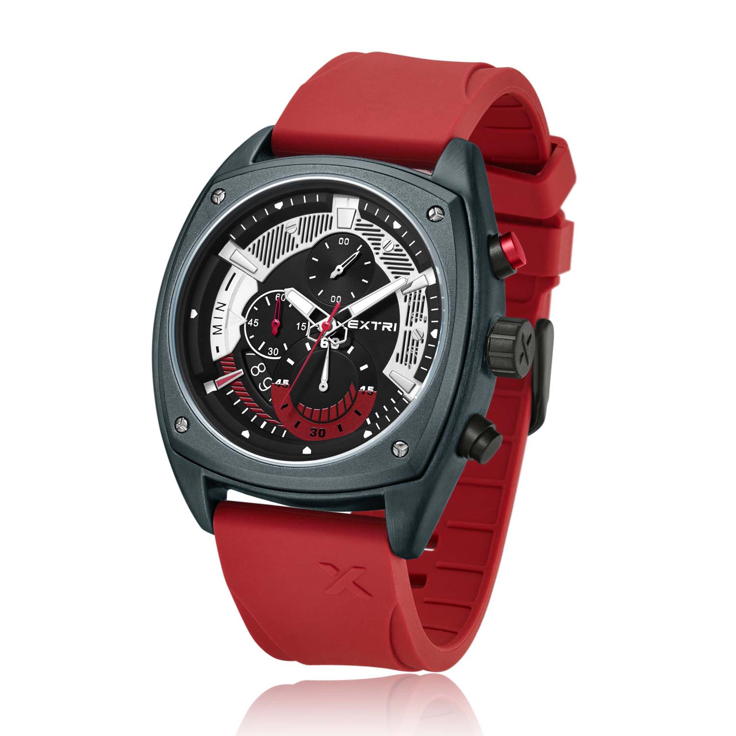 

Мужские спортивные часы Кварцевые часы Военные часы Повседневные мужские часы Аналоговые мужские часы с календарем Часы с силиконовым ремешком красный