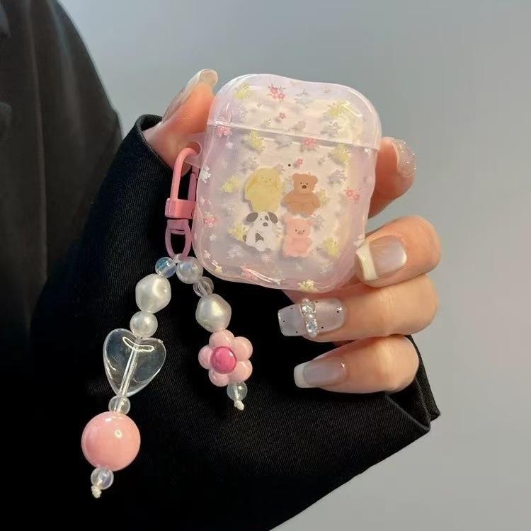Girl heart foundation floral animal earphone case for apple AirPods 1 protective case AirPods pro1 generation