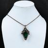 Beautiful Lab-created Emerald Gemstone Copper Wire Wrap Handmade Pendant Jewelry Gift For Love