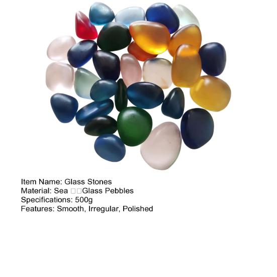 Parlatılmış Cam Taşlar 500g Yuvarlak Deniz ??Cam Çakıl Taşları 2-3cm Düzensiz Karışık Renkler Akvaryum Çakıl Taşları Balık Tankı Peyzajı için