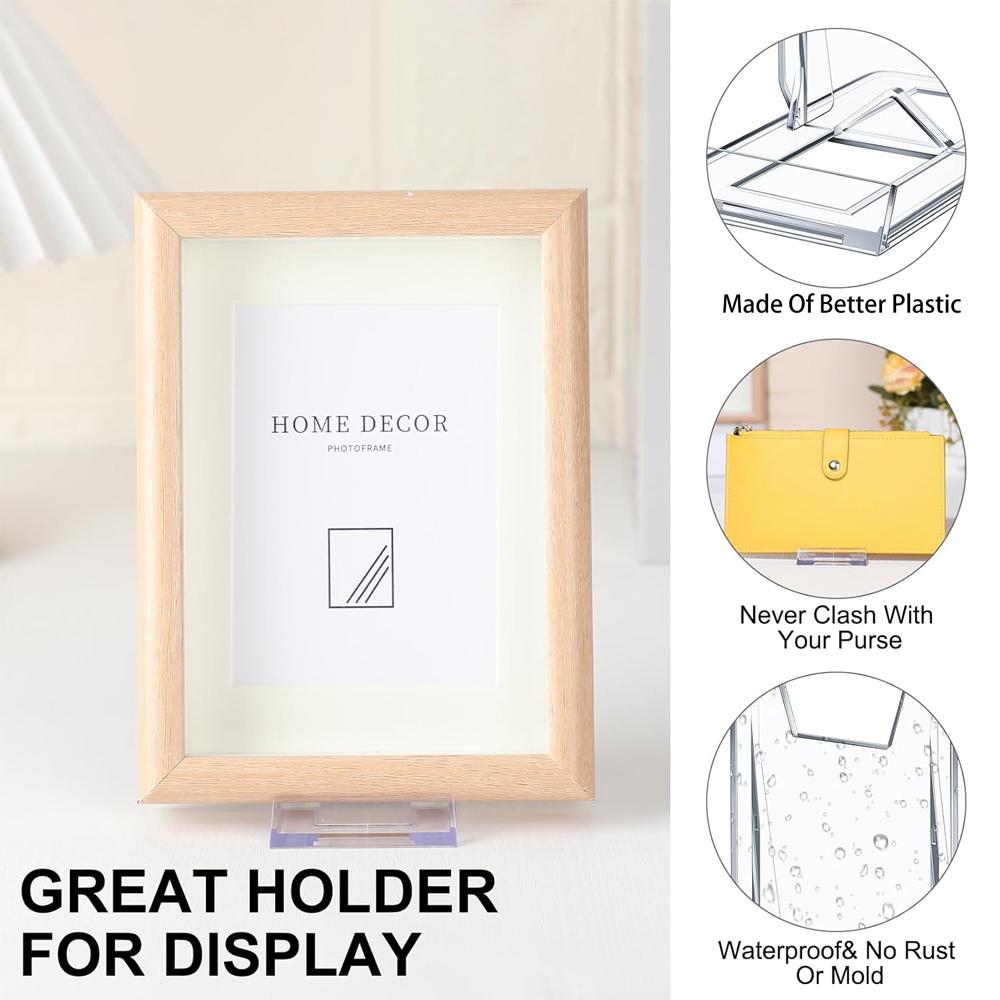 6PCS Photo Frame Stand Business Card Holder Phone Stand Tag Holder Hanging Tray Stand Plastic Display Rack