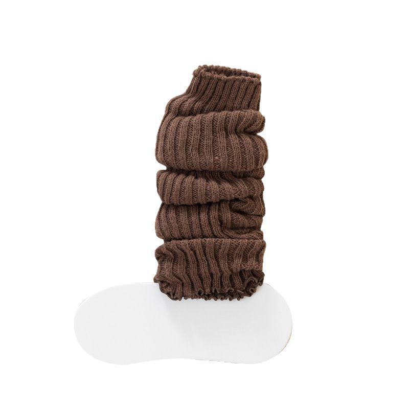 Women's Autumn/Winter Thick Velvet Knitted Socks - Japanese Lolita Style, Solid Color Calf-Length