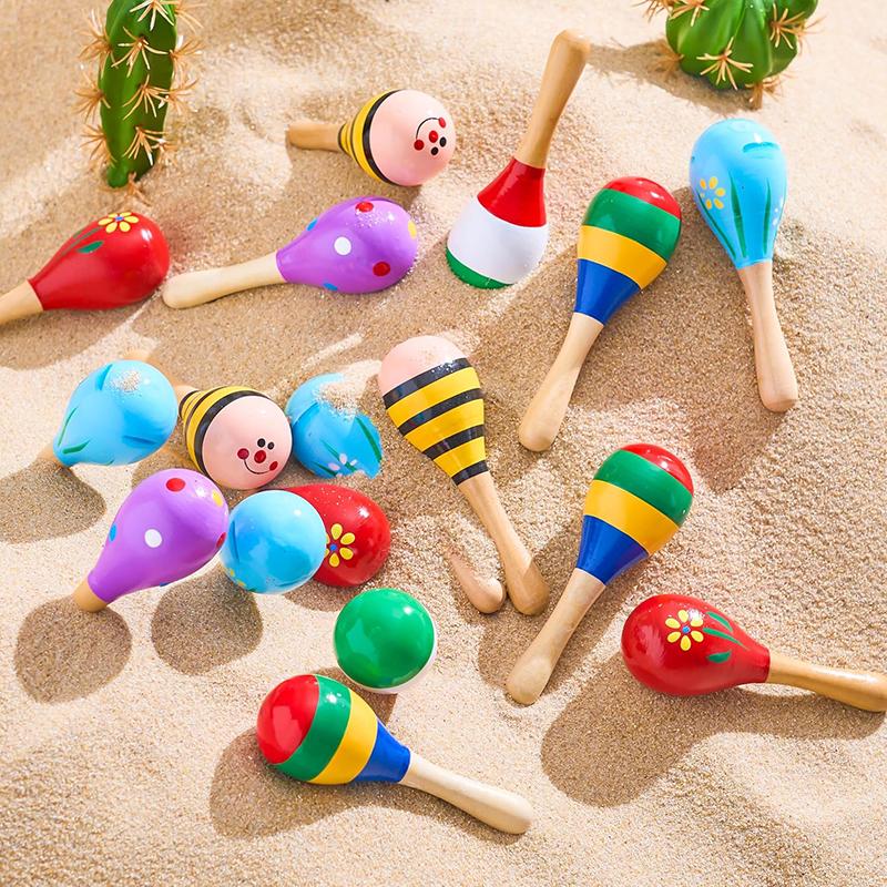 1/2pcs Colorful Wooden Maracas School Music Teaching Tools Student Classroom Rewards Party Favors Festival Birthday Gift TMZ