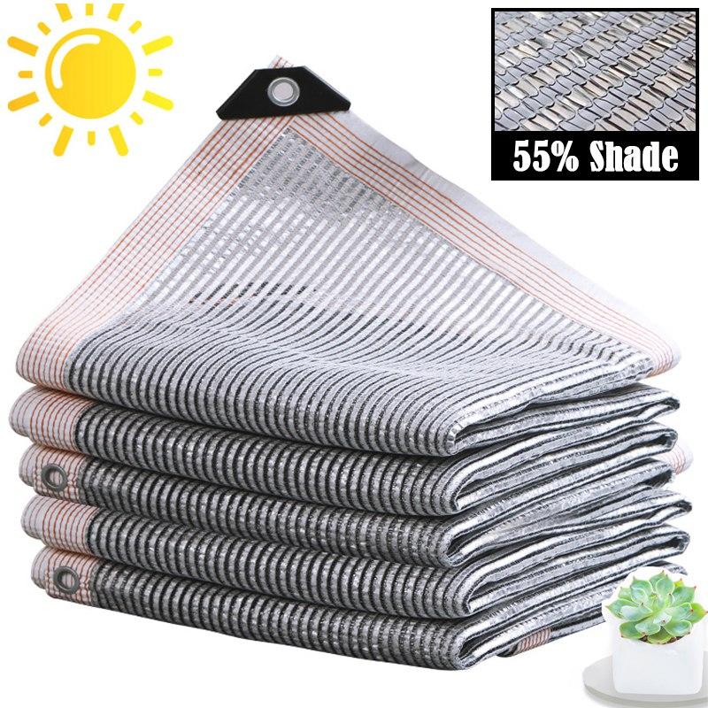 

55%~99% Коэффициент затенения Алюминиевая фольга Солнцезащитная сетка Садовые суккуленты Светоотражающий навес от солнца Защита от УФ-излучения Автомобильный навес Тент 1x1m