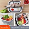 Multi-functional Home Vegetable Washing Basin Drain Washing Folding Chopping Board Kitchen Plastic Water Trough Chopping Block