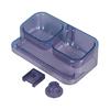 Double Bowl Parrot Splash Proof Feeder Splash Proof Large Capacity Bird Feeding Water Box Transparent with Stand Stick