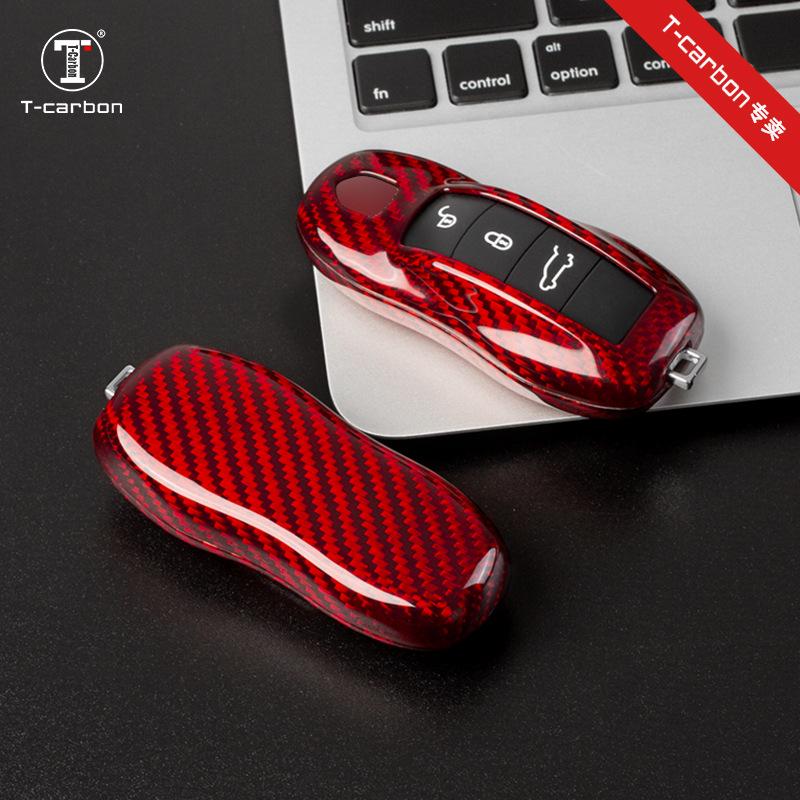 Real Carbon Fiber Key Shell for Cayenne, Macan, and Panamera by T-carbon