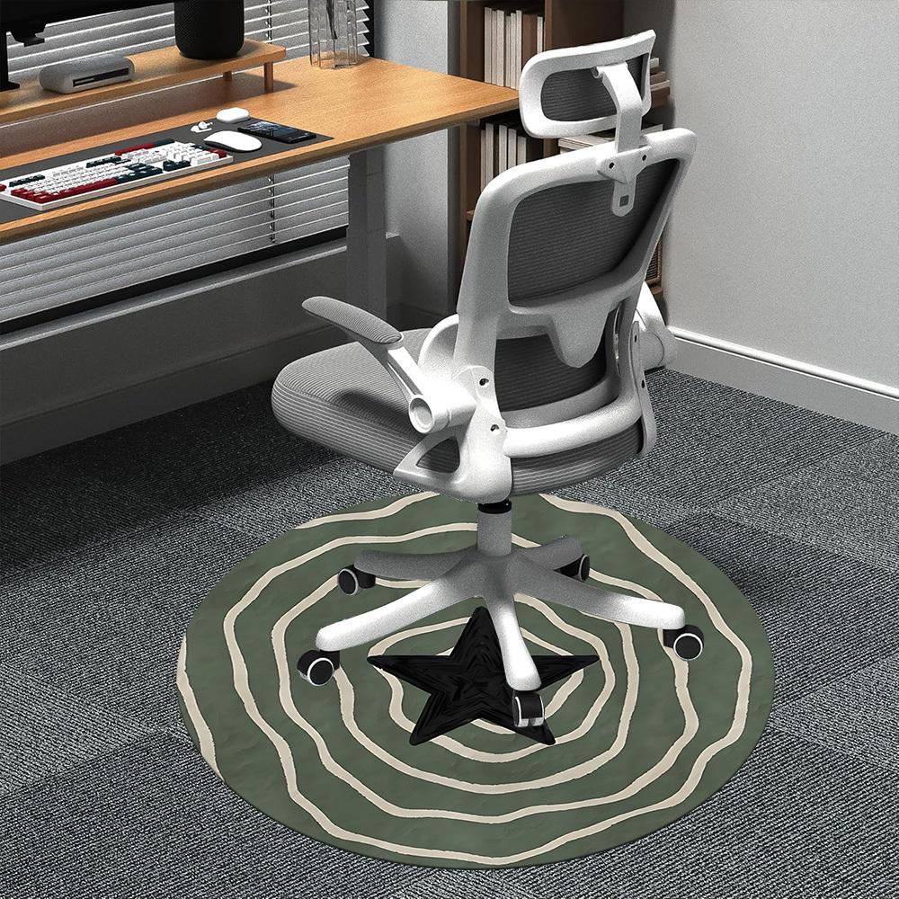 

1pc Star Pattern Office Round Area Rug, Indoor Mat Suitable ForOffice, Under Office Chairs Bedroom Living Room Home Decor D008 80cm by 80cm