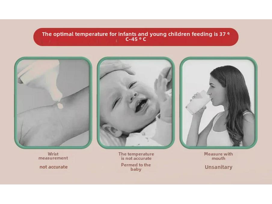 Minitutu Wide Mouth Bottle with Temp-Sensitive Scale, Flip-Top, Anti-Fall, Anti-Flatulence, and Suction Duckbill