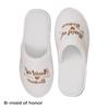 Fashion Bridal Party Slippers Set, Coral velvet Close-toe With Golden Letter Lightweight Plush Cozy Flats, Non-slip Soft Sole For Bride