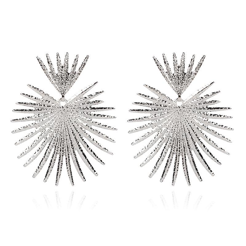Trendy Retro Geometric Fan Shape Earrings: European & American Style