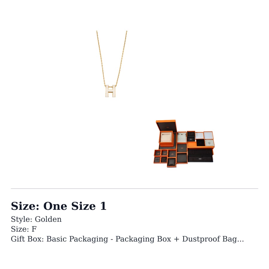 HERMES POP H Titanium Steel Necklaces Women's Gold H147991F-49