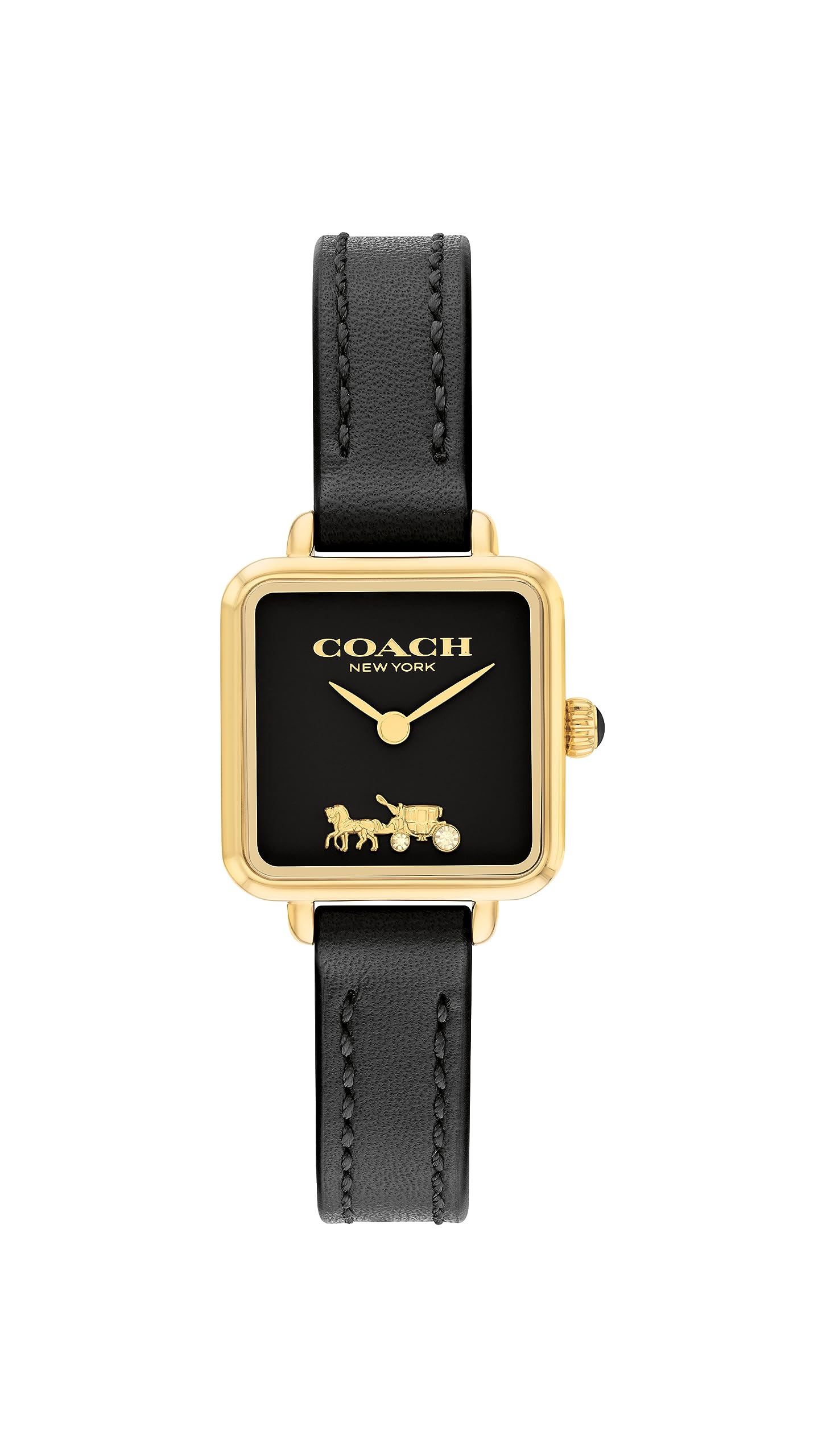 

Coach Cass 22mm GP Black Lacquer Dial Black Leather Strap