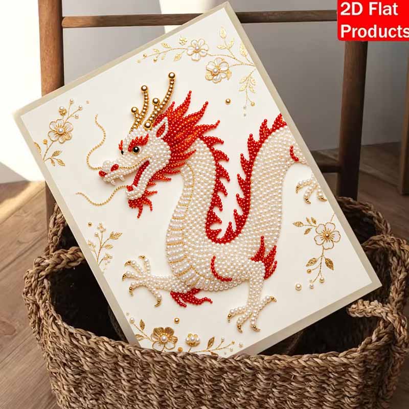 Kit Perla del Drago 5D Fai da Te con Strass Rotondi Artigianato Artistico per Adulti Decorazione Murale per la Casa Design Senza Cornice Adatto ai Principianti