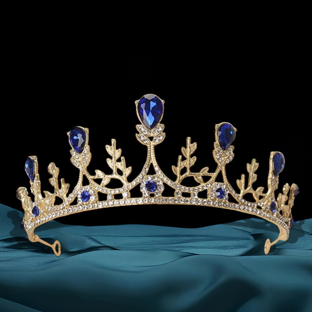 Gold Color Crystal Bridal Tiaras And Crowns Rhinestone Prom Diadem Headband Bridal Wedding Hair Accessories Zircon Crown Tiara