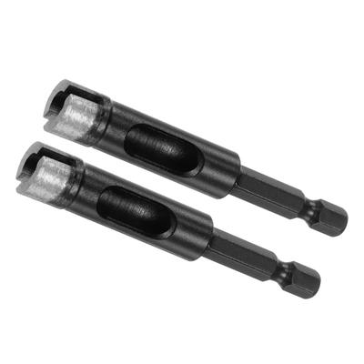 CoCud Diamond Core Drill 12mm Hex for Hole Saws and Pack of 2 Bits, Diameter, 1/4" Shank, Black, Dry/Wet (For Tile, Stone, Marble, Concrete),