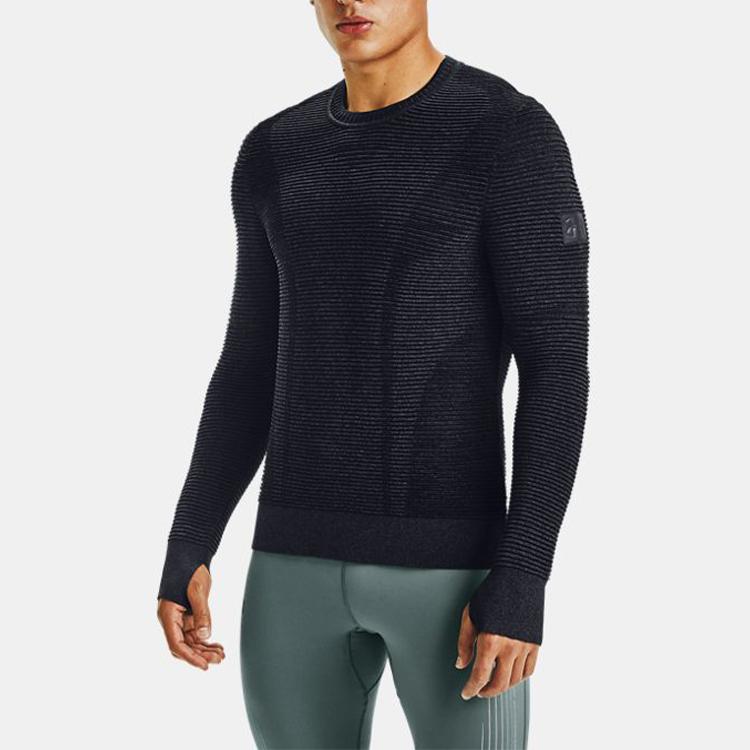 Under Armour IntelliKnit Phantom 2.0 Seamless Crew Neck Long Sleeve Fitness Top Men Tops Black 1354397-003