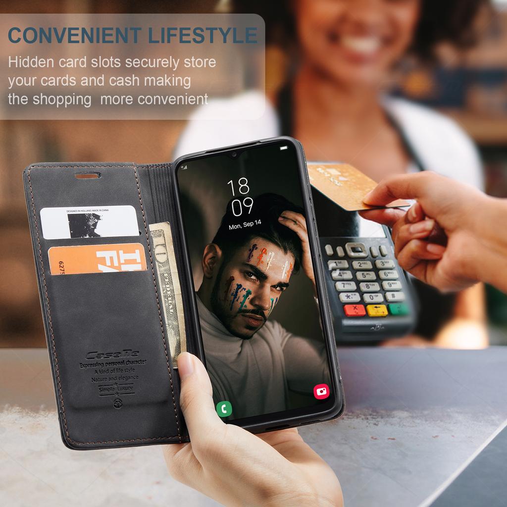 Suitable for Samsung A13 phone case, magnetic anti-drop A71 leather case, A35 protective cover with card slot, flip cover type