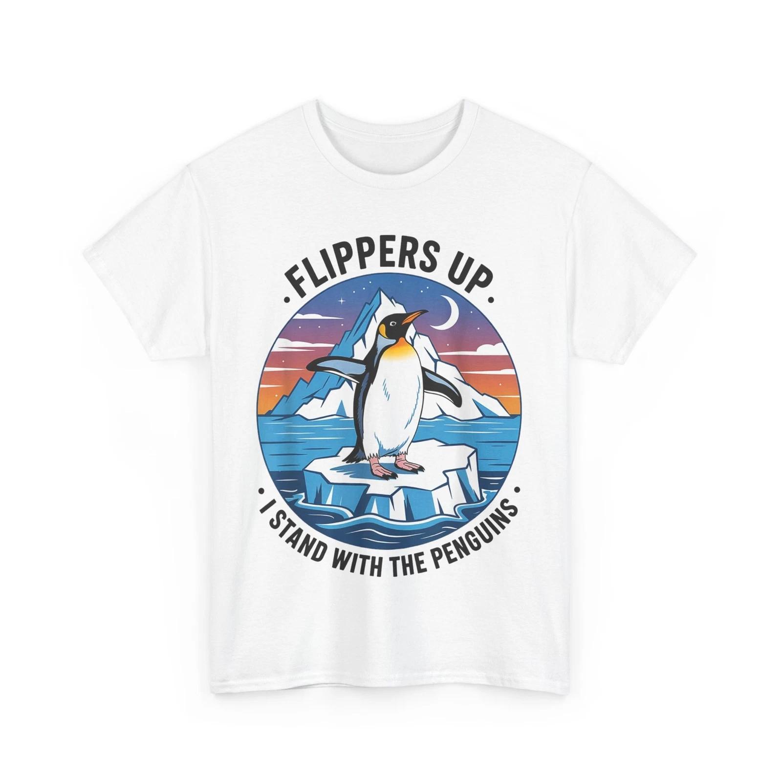 Flippers Up I Stand With The Penguins Women Men Cute Shirt S