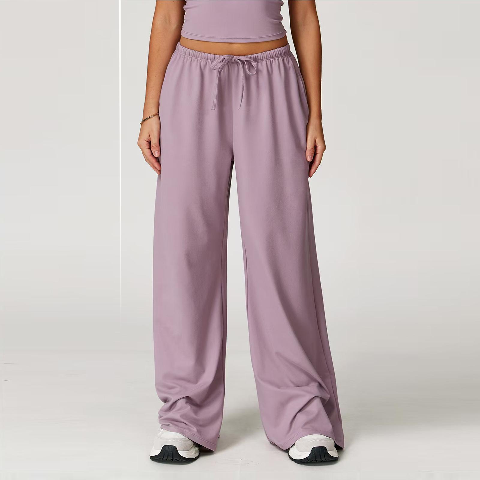 Women s Versatile Casual Relaxed-Fit Elastic Waist Drawstring Pants M