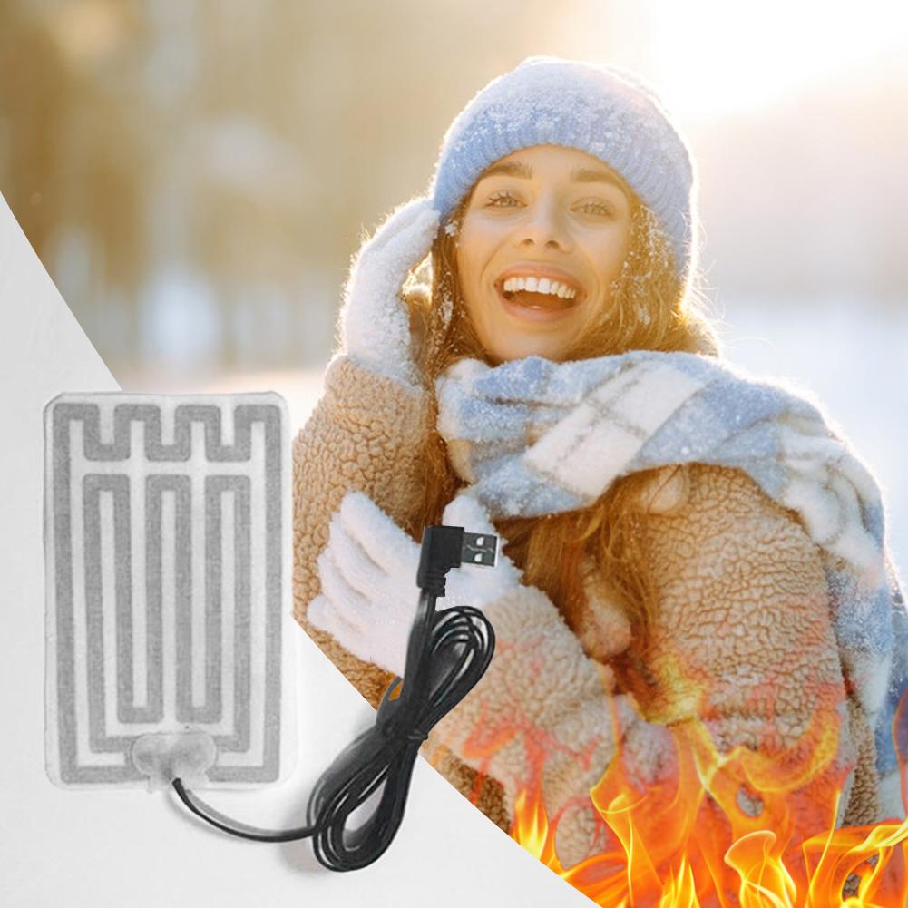 USB-Heizfolie Elektrische Heizmatte 5V Handschuhheizer Faltbar Elektrischer Fußwärmer Multifunktional für Kleidung Handschuhe Schuhe