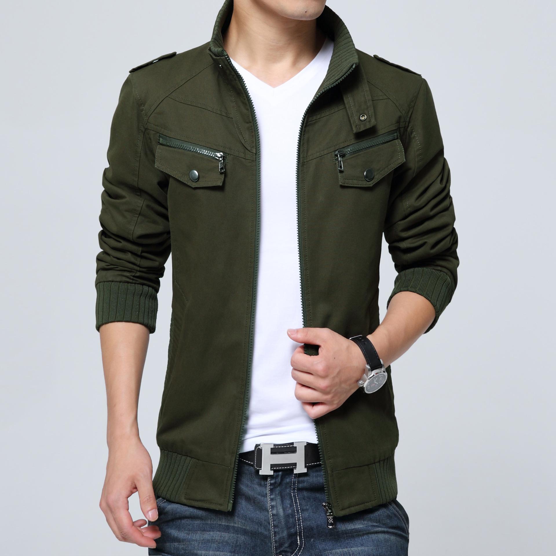 Повседневная куртка мужская осенне-зимняя мужская корейская версия приталенная модная — фото 5