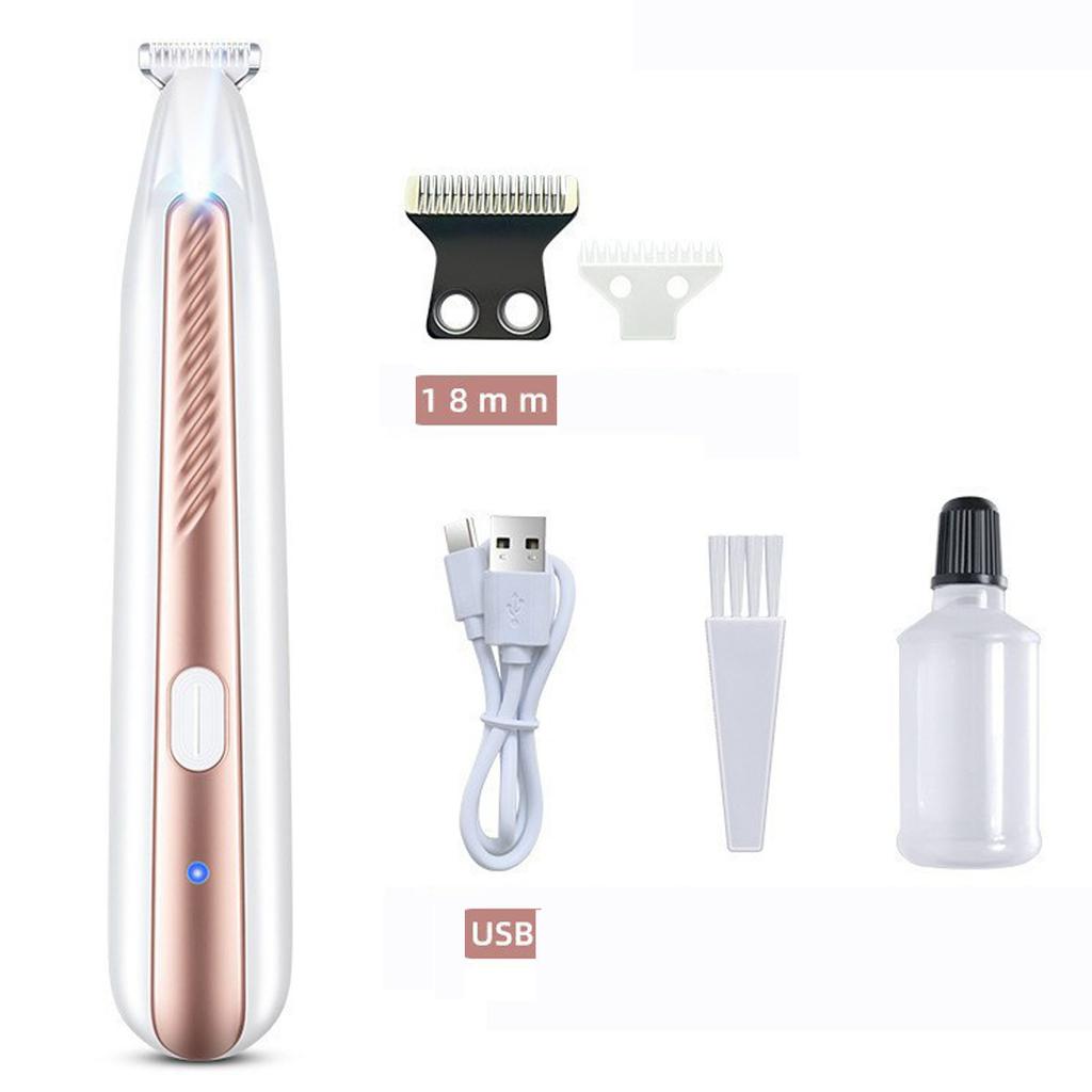 Enthält 10 ml Öl-Haustier mit LED-Licht, geräuscharmer, wiederaufladbarer elektrischer Trimmer für & Hunde-Pfotenhaar