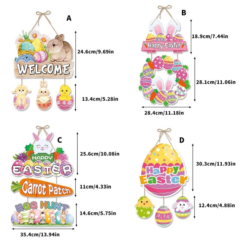 Modifiable Spring Paper Door Art Contains 4 Designs Easter Party Supplies Home Accessories For Creative Seasonal Decors