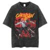 2026 Anime Kettensäge Gewaschen Kurzärmlig Rundhals Y2k T-Shirt Kleidung Herren Unisex Kleidung Neu im Top T-Shirts Unisex T-Shirt Camisetas