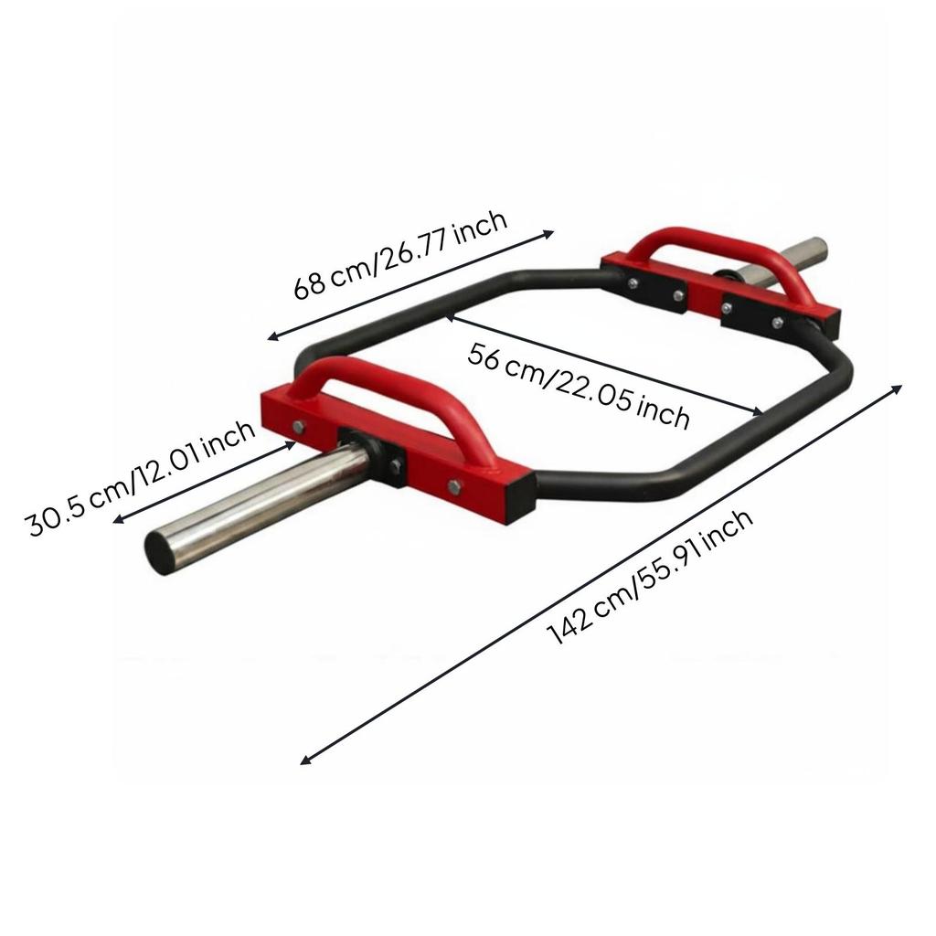 Hexagonal Bar Multiple Grip Hexagon Fitness Equipment for Weight Training, Gym Black Red Handle