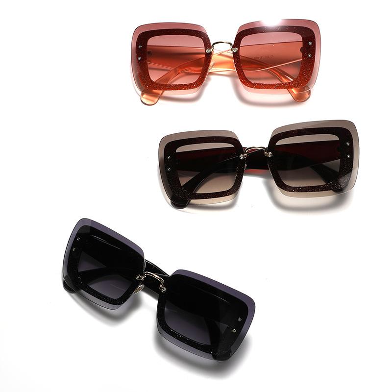 Brillen Trendige Randlose Sonnenbrille Herren Quadratische Nieten Bunte Personalisierte Sonnenbrille Damen Sonnenbrille