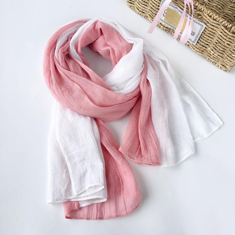 Japanese Autumn and Winter Versatile Splicing Cotton Scarf Winter Warm Shawl Scarf  Large-sized Two-tone Scarves 75*190cm