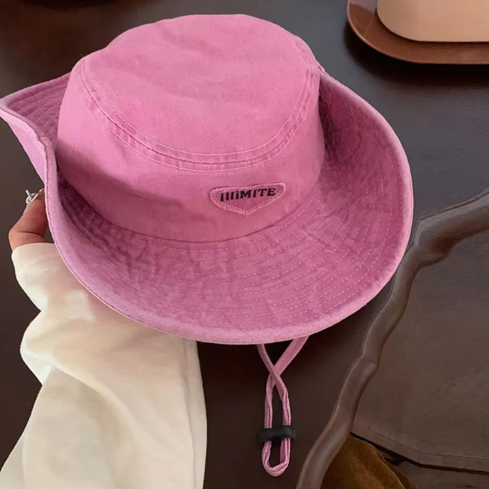 Wide Brim Cowboy Cap UV Protection Sun Hat Retro Bucket Hat  Women