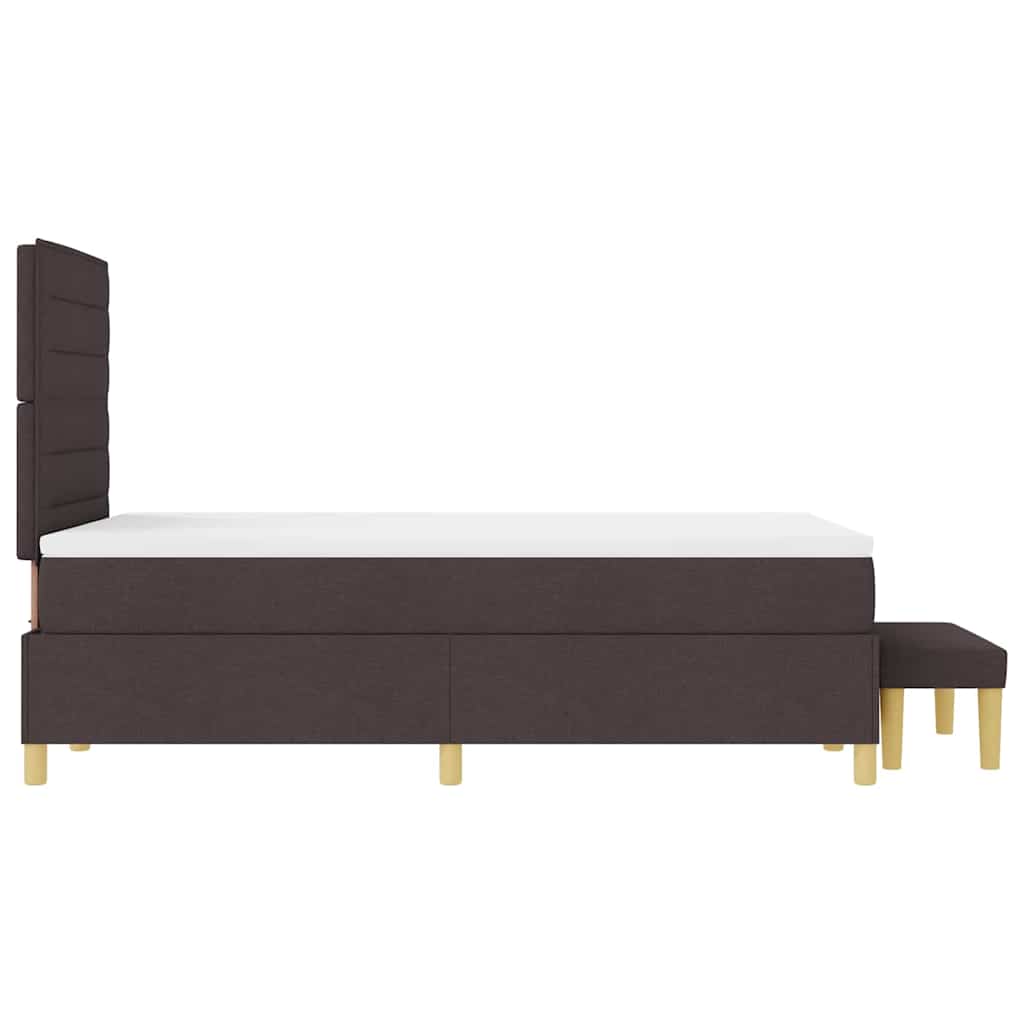 Box Spring Bed with Headboard Dark Brown 190 x 120 cm Fabric