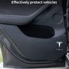 Pads Anti-Coup de Pied pour Portes de Voiture Pour Tesla Model Y Juniper / 3 Highland Panneau de Porte Latérale en Cuir Protecteur Anti-Salissure Décoration de Voiture