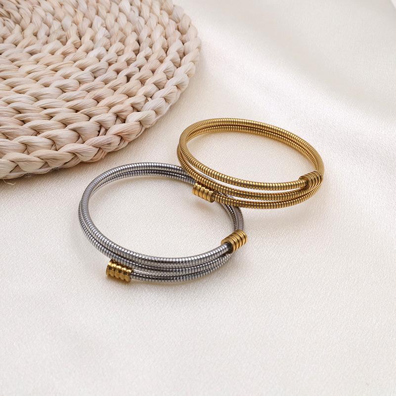 Fashion Commuter Threaded Multi-Layer Popular Surround Bracelet Girls Titanium Steel Non-Fading Fashion Bracelet