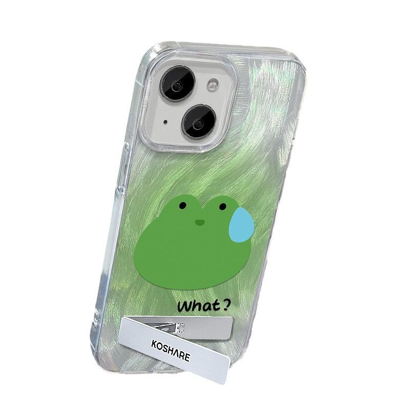 Suitable for Sweat Frog Doll Suitable for Apple 13 Mobile Phone Case Huawei Mate60pro Bracket 16 Cute 15 Couples