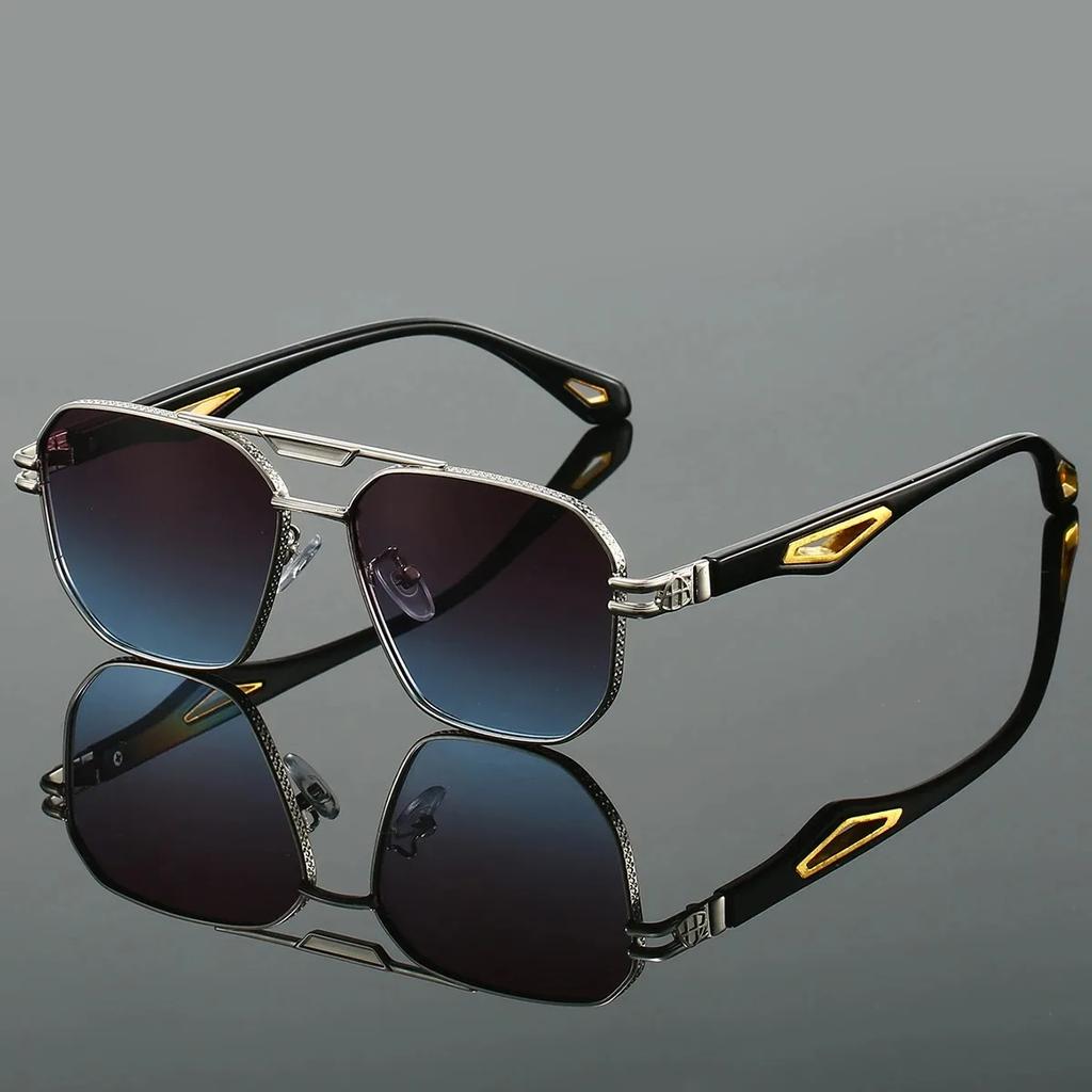 Luxury Pilot Mens Sunglasses UV Protection Gradient Lenses Durable Metal Frames Comfort Fit Outdoor Driving and Everyday Wear