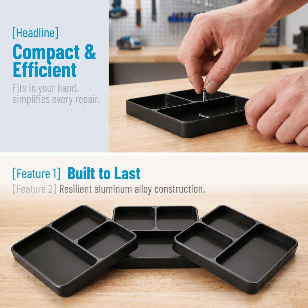 Aluminum Alloy Magnetic Screw Tray With Magnetic Pad Parts Holder Tray  For RC Boat