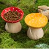 Cute Cartoon Mushroom Ceramic Pet Bowl High Foot Protection for Cervical Spine Feeder  for Puppy Dog Small Cat Pet Accessories