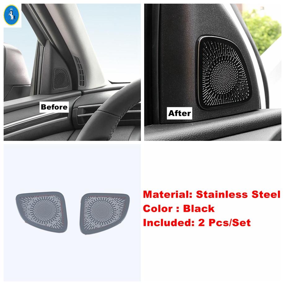 Silver / Black Glass Window Pillar A Loudspeaker Stereo Speaker Audio Accessories Cover Trim For Hyundai Tucson NX4  -