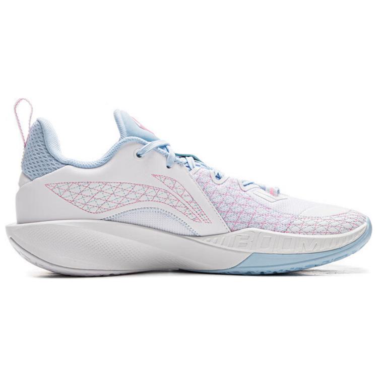 New LiNing Speed Ling 2 Slip-Resistant Rebound Low-Top Basketball Shoes Men's White Blue ABAV009-2