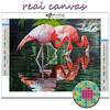 Popular 5D DIY cu punct de cruce Animal Flamingo Pictură cu foraj complet Kit de artizanat cu punct de cruce Autocolant de perete Home Decor