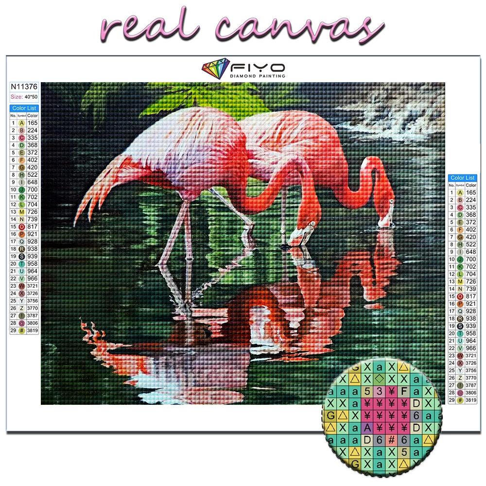 Popular 5D DIY cu punct de cruce Animal Flamingo Pictură cu foraj complet Kit de artizanat cu punct de cruce Autocolant de perete Home Decor